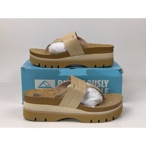 Reef Cushion Lennox Higher Platform Sandals Women's Size 10 Seashell CJ5823